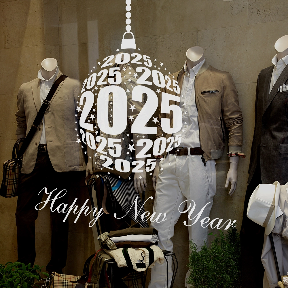 Χριστουγεννιάτικο αυτοκόλλητο HAPPY NEW YEAR ORNAMENT