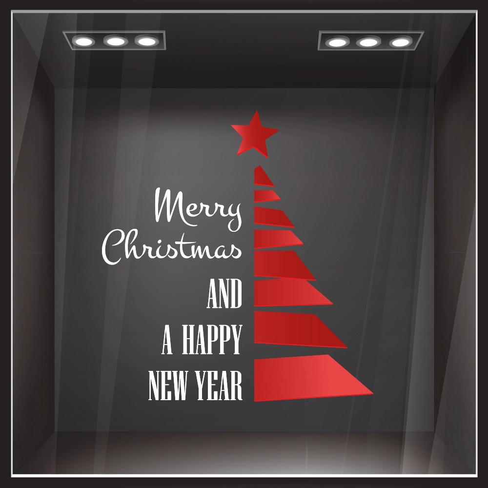 Χριστουγεννιάτικο αυτοκόλλητο HAPPY NEW YEAR TREE