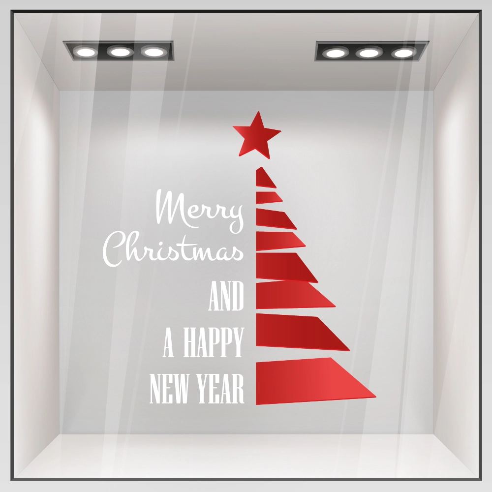 Χριστουγεννιάτικο αυτοκόλλητο HAPPY NEW YEAR TREE