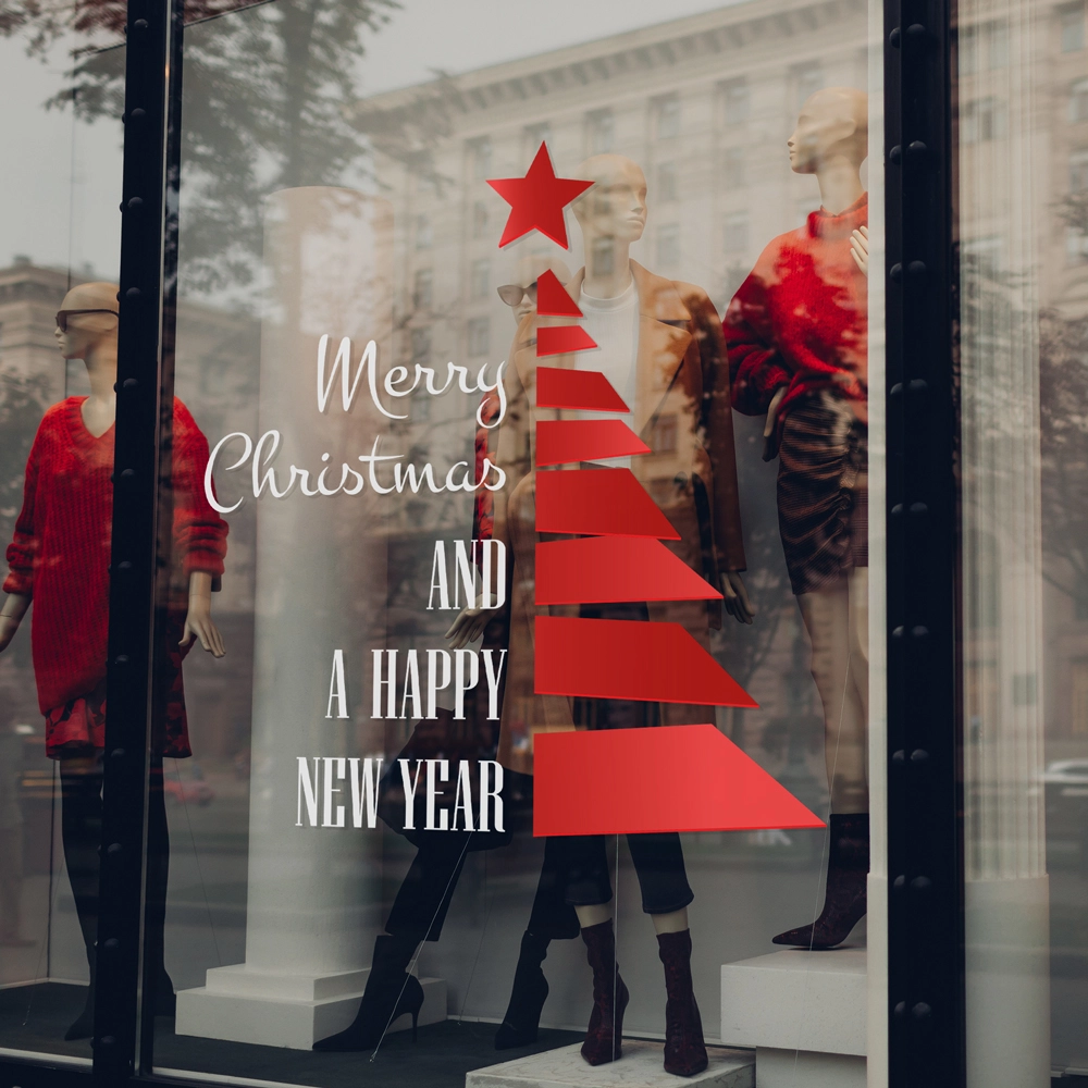 Χριστουγεννιάτικο αυτοκόλλητο HAPPY NEW YEAR TREE