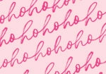 Πινακας σε καμβά HO HO HO PINK CHRISTMAS