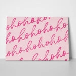 Πινακας σε καμβά HO HO HO PINK CHRISTMAS