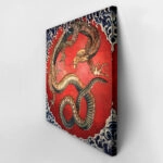 Πίνακας σε καμβά HOKUSAI - DRAGON