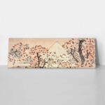 Πίνακας Πανοραμικός σε καμβά HOKUSAI - MOUNT FUJI BEHIND CHERRY TREES