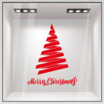 Χριστουγεννιάτικο αυτοκόλλητο MERRY CHRISTMAS TREE