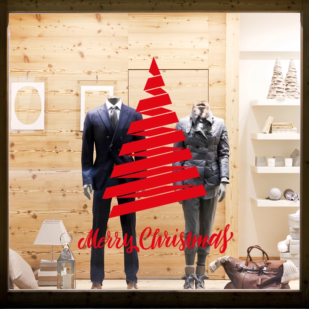 Χριστουγεννιάτικο αυτοκόλλητο MERRY CHRISTMAS TREE