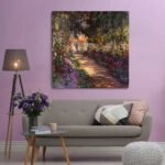 Πίνακας σε καμβά MONET - A PATHWAY IN MONET'S GARDEN GIVERNY