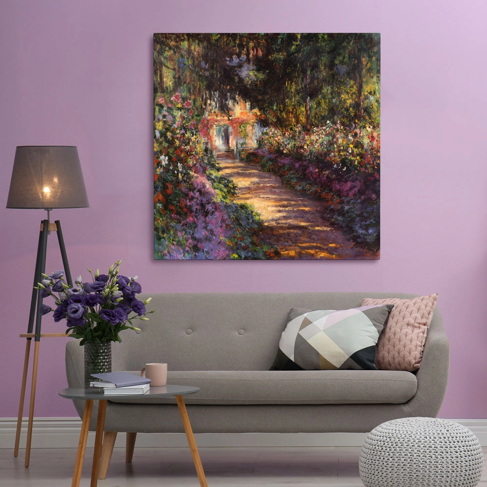 Πίνακας σε καμβά MONET - A PATHWAY IN MONET'S GARDEN GIVERNY