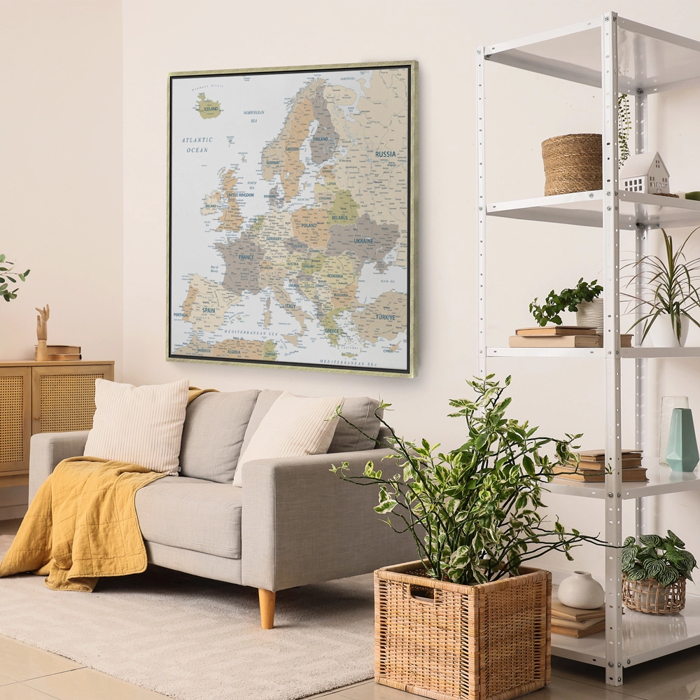 Πίνακας Τετράγωνος PASTEL EUROPE MAP