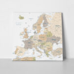 Πίνακας Τετράγωνος PASTEL EUROPE MAP