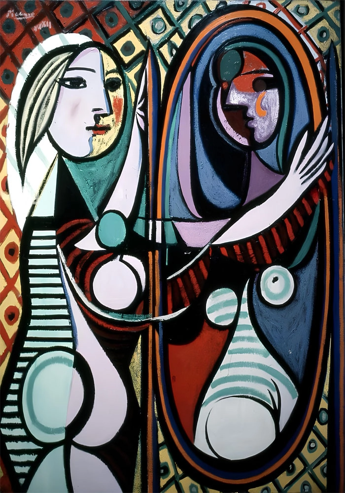Πινακας σε καμβά PICASSO - GIRL BEFORE A MIRROR