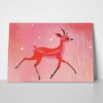 Πινακας σε καμβά PINK CHRISTMAS DEER