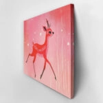 Πινακας σε καμβά PINK CHRISTMAS DEER