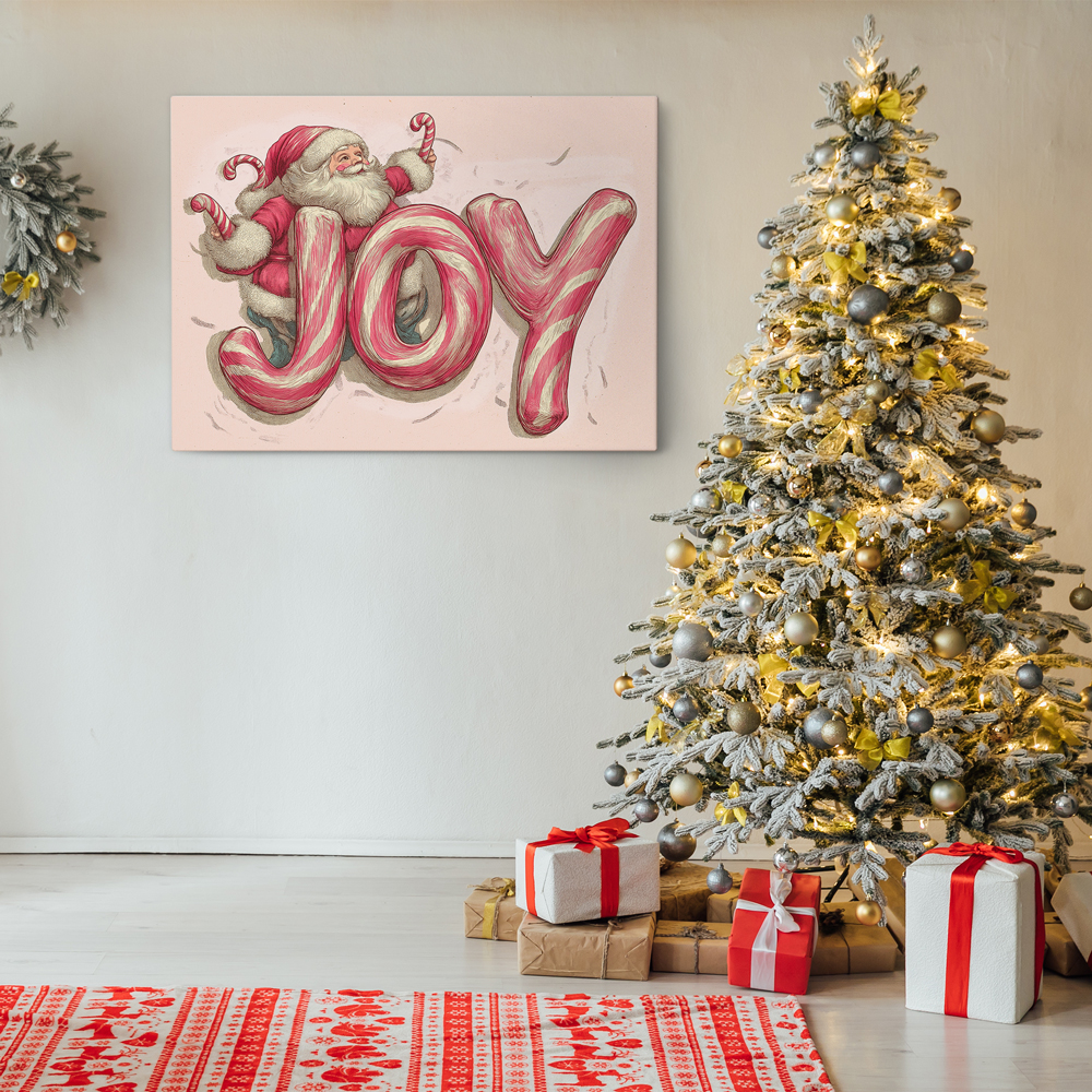 Πινακας σε καμβά PINK CHRISTMAS JOY
