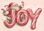 Πινακας σε καμβά PINK CHRISTMAS JOY
