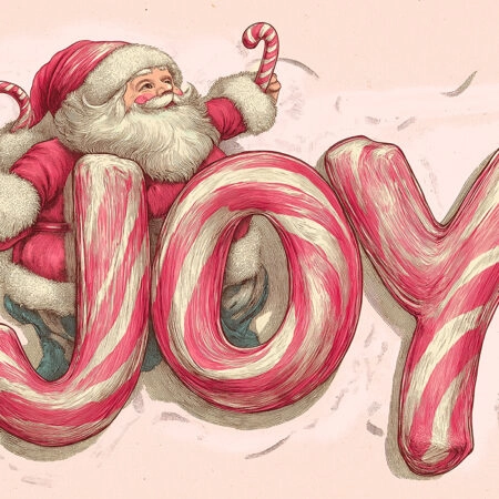 Πινακας σε καμβά PINK CHRISTMAS JOY - Χριστουγεννιάτικοι Πίνακες Sticky 5