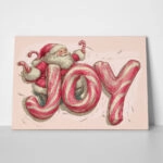 Πινακας σε καμβά PINK CHRISTMAS JOY