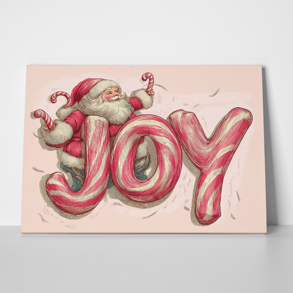 Πινακας σε καμβά PINK CHRISTMAS JOY