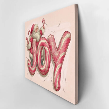 Πινακας σε καμβά PINK CHRISTMAS JOY - Χριστουγεννιάτικοι Πίνακες Sticky 3