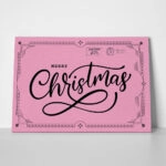 Πινακας σε καμβά PINK CHRISTMAS POSTCARD