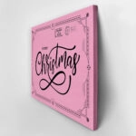 Πινακας σε καμβά PINK CHRISTMAS POSTCARD