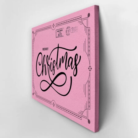 Πινακας σε καμβά PINK CHRISTMAS POSTCARD - Χριστουγεννιάτικοι Πίνακες Sticky 3