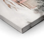 Πινακας σε καμβά PINK CHRISTMAS SNOWY ROOFS