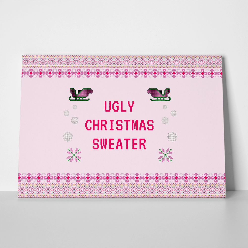 Πινακας σε καμβά PINK CHRISTMAS UGLY SWEATER