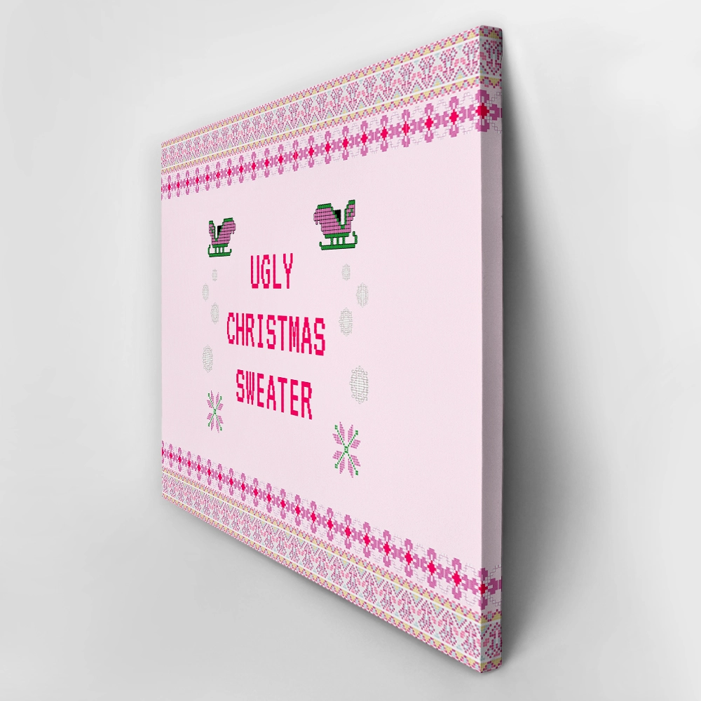 Πινακας σε καμβά PINK CHRISTMAS UGLY SWEATER