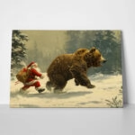Πινακας σε καμβά SANTA WITH BEAR