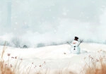 Πινακας σε καμβά SNOWMAN PAINTING