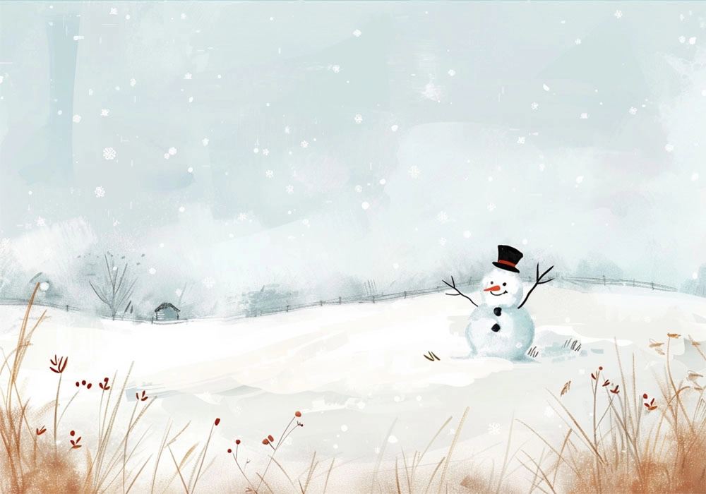 Πινακας σε καμβά SNOWMAN PAINTING