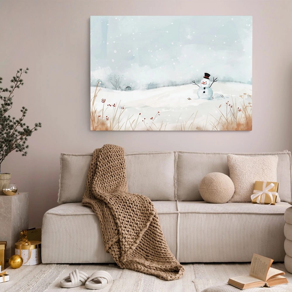 Πινακας σε καμβά SNOWMAN PAINTING