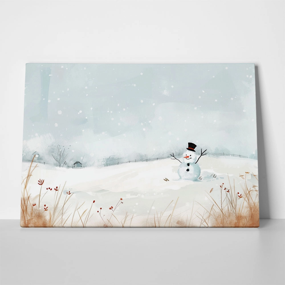 Πινακας σε καμβά SNOWMAN PAINTING