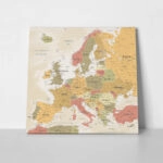 Πίνακας Τετράγωνος VINTAGE EUROPE MAP