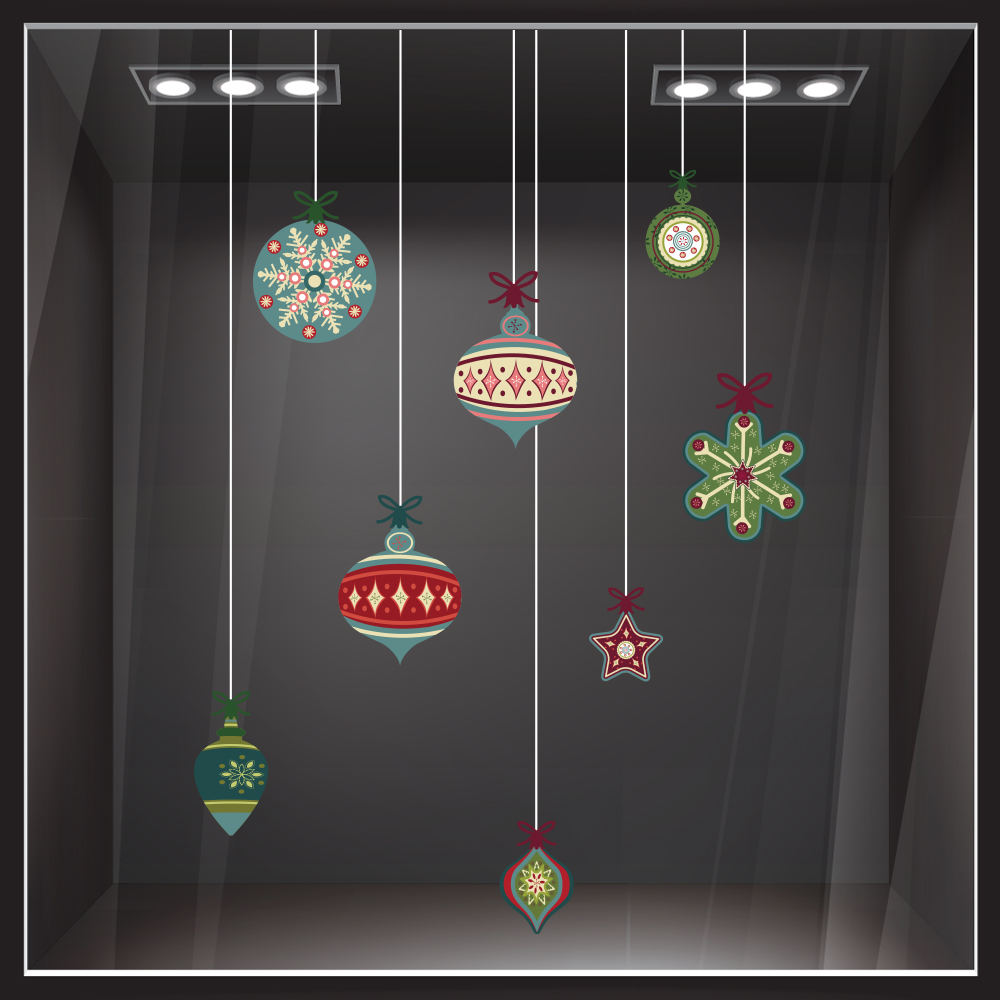 Χριστουγεννιάτικο αυτοκόλλητο XMAS BALLS C1