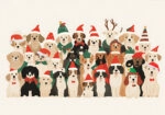 Πινακας σε καμβά XMAS DOGS