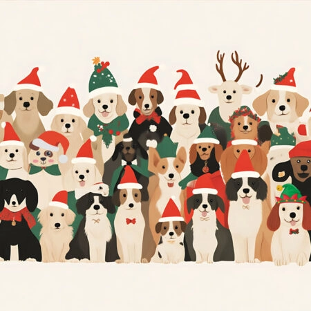 Πινακας σε καμβά XMAS DOGS - Χριστουγεννιάτικοι Πίνακες Sticky 6