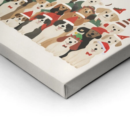 Πινακας σε καμβά XMAS DOGS - Χριστουγεννιάτικοι Πίνακες Sticky 3