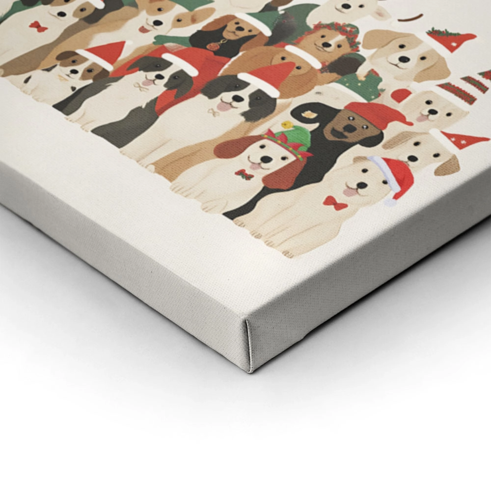 Πινακας σε καμβά XMAS DOGS