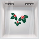 Χριστουγεννιάτικο αυτοκόλλητο XMAS HOLLY BERRIES