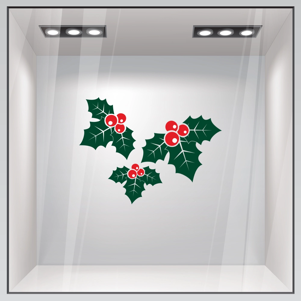 Χριστουγεννιάτικο αυτοκόλλητο XMAS HOLLY BERRIES