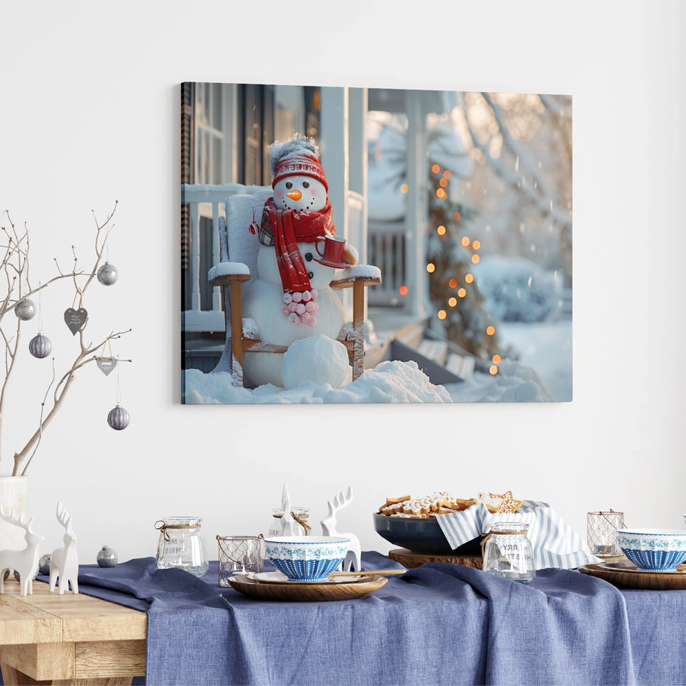Πινακας σε καμβά XMAS SNOWMAN