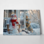 Πινακας σε καμβά XMAS SNOWMAN