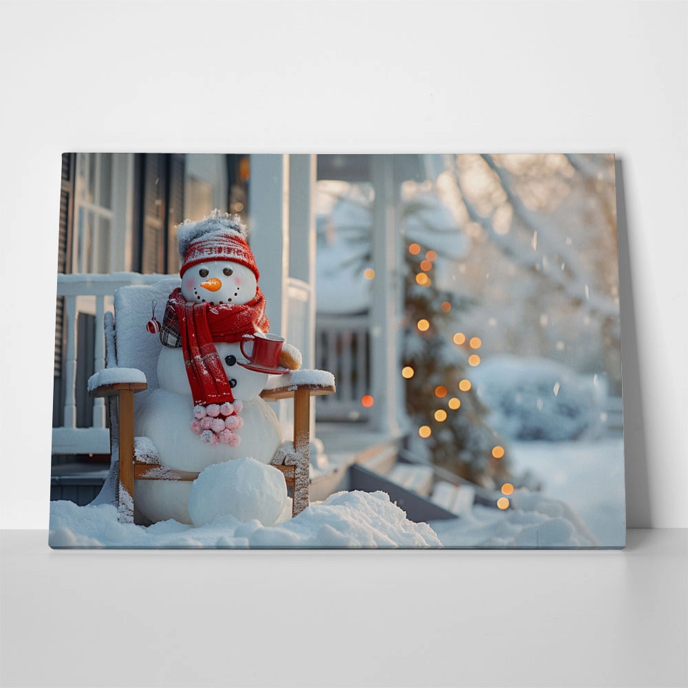 Πινακας σε καμβά XMAS SNOWMAN