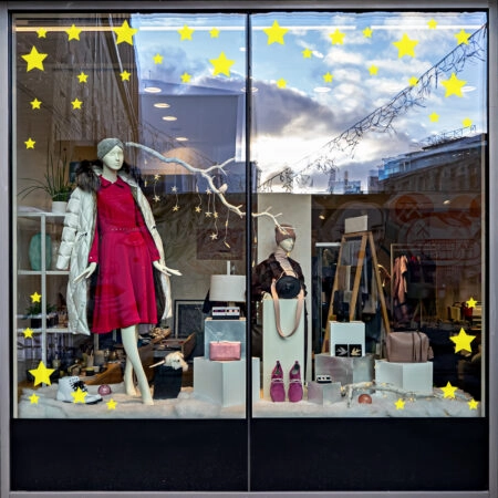 Χριστουγεννιάτικο αυτοκόλλητο XMAS STARS - Χριστουγεννιάτικη βιτρίνα Sticky 2