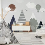 Αυτοκόλλητη Ταπετσαρία τοίχου DOODLE MOUNTAINS
