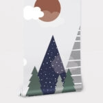 Αυτοκόλλητη Ταπετσαρία τοίχου DOODLE MOUNTAINS