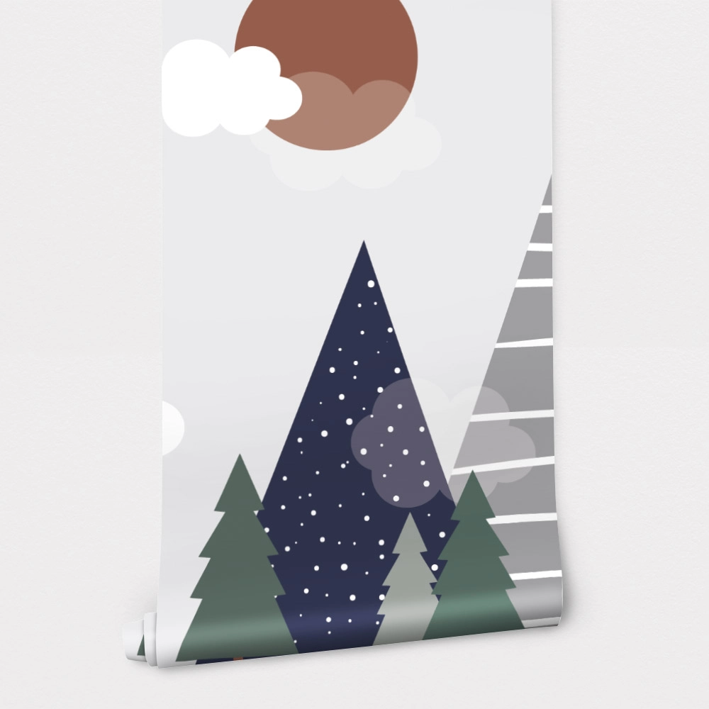 Αυτοκόλλητη Ταπετσαρία τοίχου DOODLE MOUNTAINS
