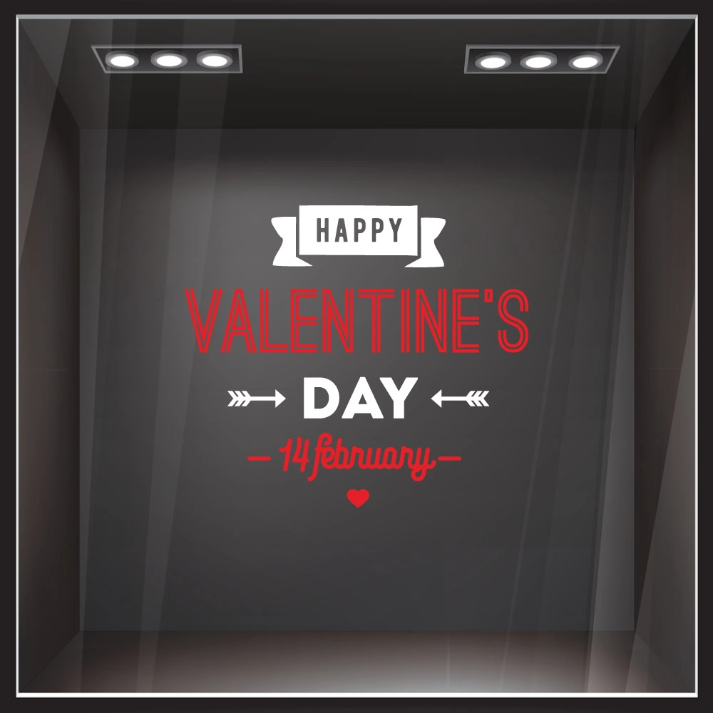 Αυτοκoλλητο Βιτρίνας HAPPY VALENTINES DAY 3